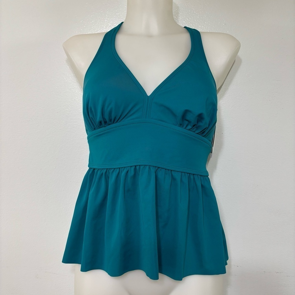 American Beach by Maurices Teal Halter Bathing Suit Top NEW Size M